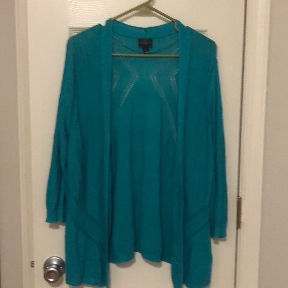Women’s Teal open front sweater